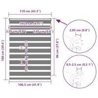 Zebra rolgordijn 110x100 cm stofbreedte 105,9 cm marmerbeige - thumbnail