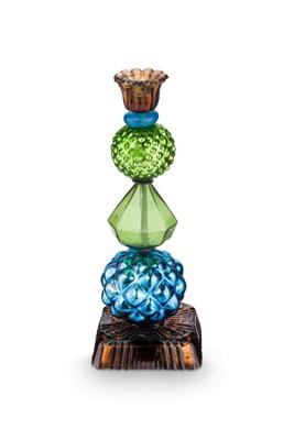 Pip Studio Kaarsenhouder Glas Bead Blauw/Groen 23.5cm Pip Studio Kaarsenhouder Glas Bead Blauw/Groen 23.5cm