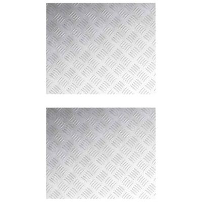 VidaXL Trap tread rechthoekig 2 pcs zilver 60 x 50 cm aluminium