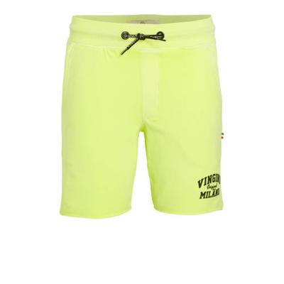 Vingino Essentials sweatshort met logo neon geel