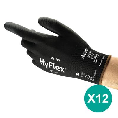 Ansell HyFlex® 48-101 werkhandschoenen zwart maat 7/S -12 paar
