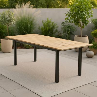 Nohr Uitschuifbare Tuintafel 'Constantina' Teakhout, 180/240 x 90cm, kleur Naturel/Zwart