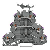 WAGO 2202-3238 Doorgangsklem 3-etages Cage Clamp-aansluiting Grijs 50 stuk(s) - thumbnail