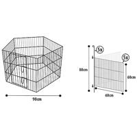 FLAMINGO 5-delige konijnenren pentagon 90x60 cm meerkleurig - thumbnail