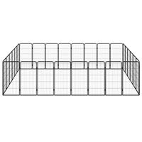 Hondenkennel 28 panelen 50x100 cm gepoedercoat staal zwart - thumbnail