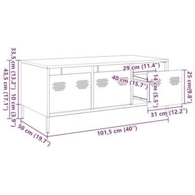 Salontafel 101,5x50x43,5 cm koudgewalst staal zwart