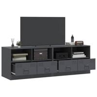 Tv-meubelen 2 st 67x39x44 cm staal antracietkleurig - thumbnail