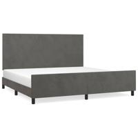 Bedframe zonder matras 200x200 cm fluweel donkergrijs - thumbnail