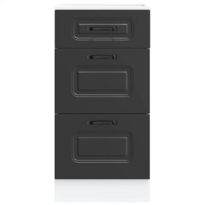 Keuken onderkast Kalmar bewerkt hout zwart Keuken onderkast Kalmar bewerkt hout zwart