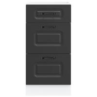 Keuken onderkast Kalmar bewerkt hout zwart - thumbnail