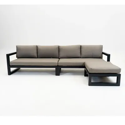 Grosso 4-zits bank + hocker antraciet