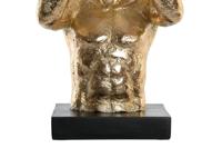 Decoratieve figuren DKD Home Decor Zwart Gouden Hars Mannen Modern (17 x 16 x 31,5 cm) - thumbnail