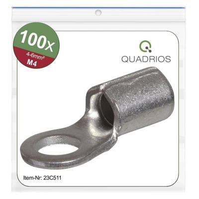 Quadrios 23C511 Ringkabelschoen Dwarsdoorsnede (max.): 6 mm² Schachtdiameter: 4.3 mm Ongeïsoleerd 100 stuk(s)