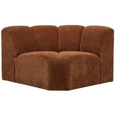 Woood Mojo bank hoekelement ribstof Roestbruin