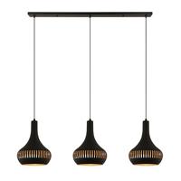 Freelight Hanglamp Canna 3 lichts L 120 cm Ø 25 cm zwart goud - thumbnail