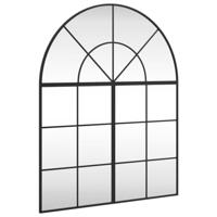 VidaXL Wandspiegel boog 80x100 cm ijzer zwart - thumbnail