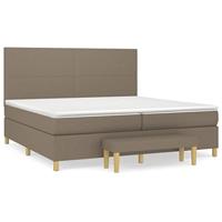 Boxspring met matras stof taupe 200x200 cm - thumbnail