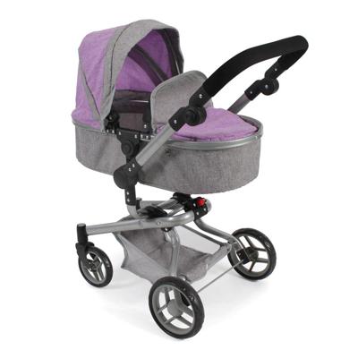 Combi-poppenwagen Yolo - Melange Lila Combi-poppenwagen Yolo - Melange Lila