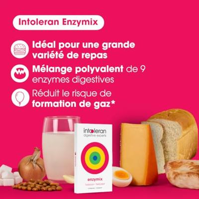 Intoleran Enzymix Spijsverteringsenzymen – 108 Capsules | Ondersteunt de Vertering van Vetten, Eiwitten, Koolhydraten en Lactose | Puur, Vegan en Glutenvrij Intoleran Enzymix Spijsverteringsenzymen – 108 Capsules | Ondersteunt de Vertering van Vetten, Eiwitten, Koolhydraten en Lactose | Puur, Vegan en Glutenvrij