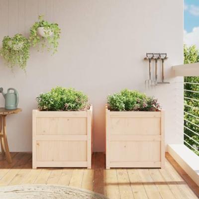 Plantenbakken 2 st cm massief grenenhout
