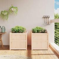 Plantenbakken 2 st cm massief grenenhout - thumbnail