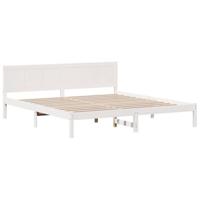 Bedframe Wit 200 x 200 cm Massief grenenhout - thumbnail