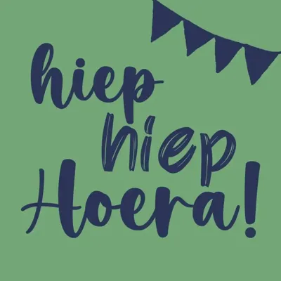 HomeBound tegeltje keramiek hiep hiep hoera 10.5x10.5cm