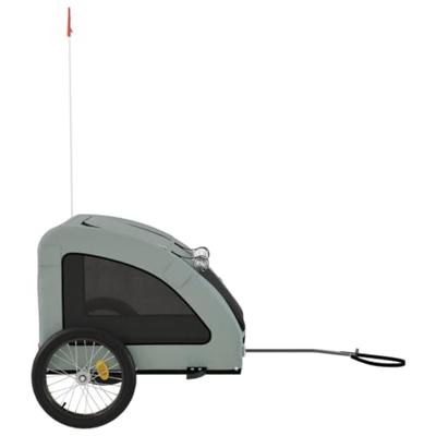 Hondenfietstrailer oxford stof en ijzer grijs - thumbnail