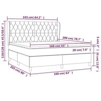 Boxspring met matras stof donkerbruin 160x200 cm - thumbnail