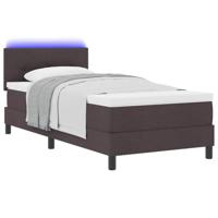 Boxspring bed met matras Donkerbruin 100 x 200 cm Stof - thumbnail