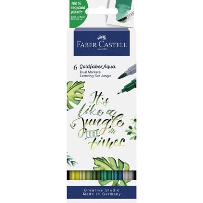 Faber Castell FC-164517 Duo Aquarelmarker Goldfaber Jungle 6 Stuks Faber Castell FC-164517 Duo Aquarelmarker Goldfaber Jungle 6 Stuks