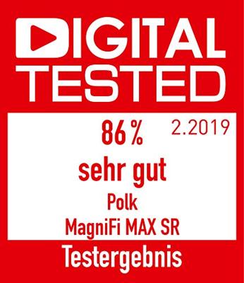Polk MagniFi MAX Thuisbioscoopsysteem, TV-Soundbar met Draadloze Subwoofer, 5.1 Dolby Digital Decoding, DTS, Bluetooth, WLAN, Chromecast, HDMI ARC, AUX, Optische Ingang, Soundbar met Subwoofer