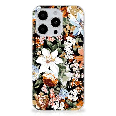 TPU Case voor iPhone 15 Pro Dark Flowers