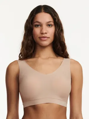 Chantelle Bralette top met vulling - Soft Stretch - Padded top - Bralette / BH Top naadloos dames - Rood - zwart - Huidskleur