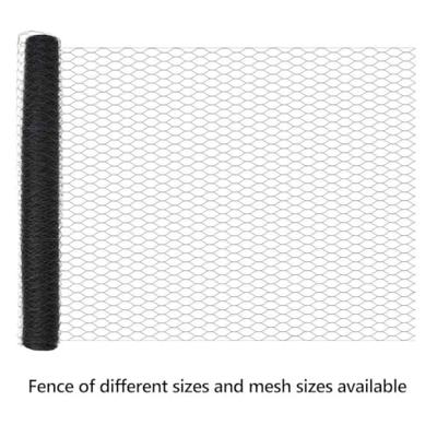 VidaXL Hexagon hek grijs 1 x 100 m pvc