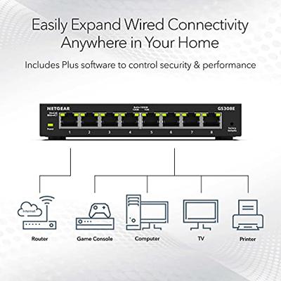 NETGEAR GS308E Ethernet Switch 8 poorten 16 GBit/s - thumbnail