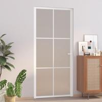 VidaXL Binnendeur 93x201,5 cm matglas en aluminium wit - thumbnail