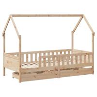 Kinderbedframe met lades 80x200 cm massief grenenhout - thumbnail