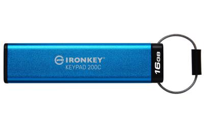 Kingston IronKey Keypad 200C USB-stick 16 GB Blauw IKKP200C/16GB USB-C Kingston IronKey Keypad 200C USB-stick 16 GB Blauw IKKP200C/16GB USB-C