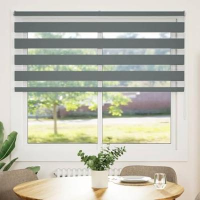 VidaXL Zebra rolgordijn 165x100 cm stofbreedte 160,9 cm donkergrijs