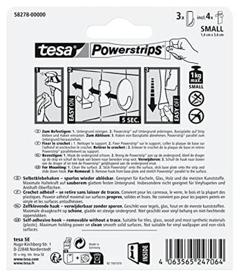 tesa Black Hooks S Powerstrips kleefhaak klein vierkant (b x h) 14 mm x 34 mm Zwart Inhoud: 3 stuk(s) tesa Black Hooks S Powerstrips kleefhaak klein vierkant (b x h) 14 mm x 34 mm Zwart Inhoud: 3 stuk(s)