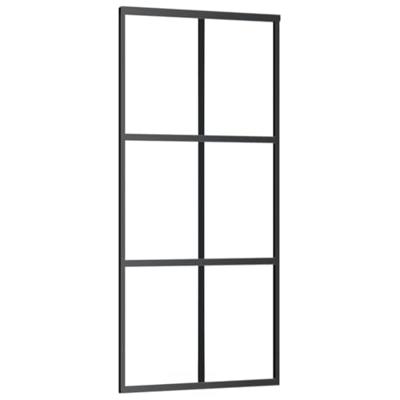 Schuifdeur met beslagset 90x205 cm ESG glas zwart