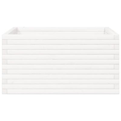 Plantenbak 90x90x46 cm massief grenenhout wit