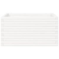 Plantenbak 90x90x46 cm massief grenenhout wit - thumbnail