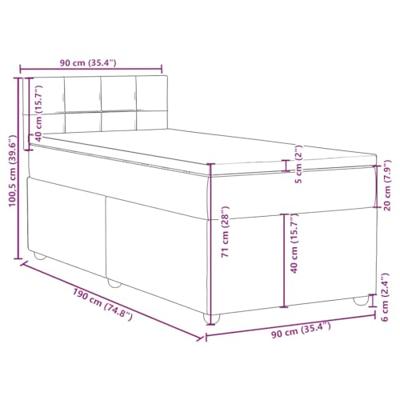 Boxspring met matras stof crèmekleurig 90x190 cm