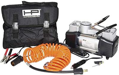 HP Autozubehör 2 Zylinder Hochleistungs-Kompressor Compressor 7 bar 2 cilinders, Analoge Manometer, Opbergbox/tas