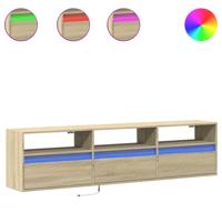 Tv-wandmeubel met LED-verlichting 180x31x45 cm sonoma eiken - thumbnail