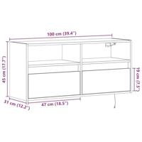 Tv-wandmeubel met LED-verlichting 100x31x45 cm gerookt eiken - thumbnail