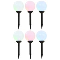 VidaXL Solarlampen 6 st led rond 20 cm rgb - thumbnail