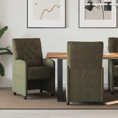 Eetstoelen 2 pcs Leger groen 58 x 67 x 97 cm Faux suede leer Eetstoelen 2 pcs Leger groen 58 x 67 x 97 cm Faux suede leer